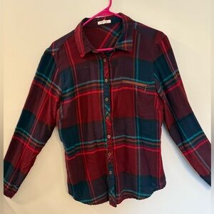 Maurices Women's Plaid Button-Down Shirt Size Large